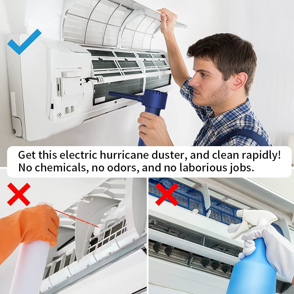 Professional Cordless Compressed Air Duster - 40000 RPM Portable Electric Blower with 6000mAh Rechargeable Battery for Effective Keyboard and Electronics Cleaning