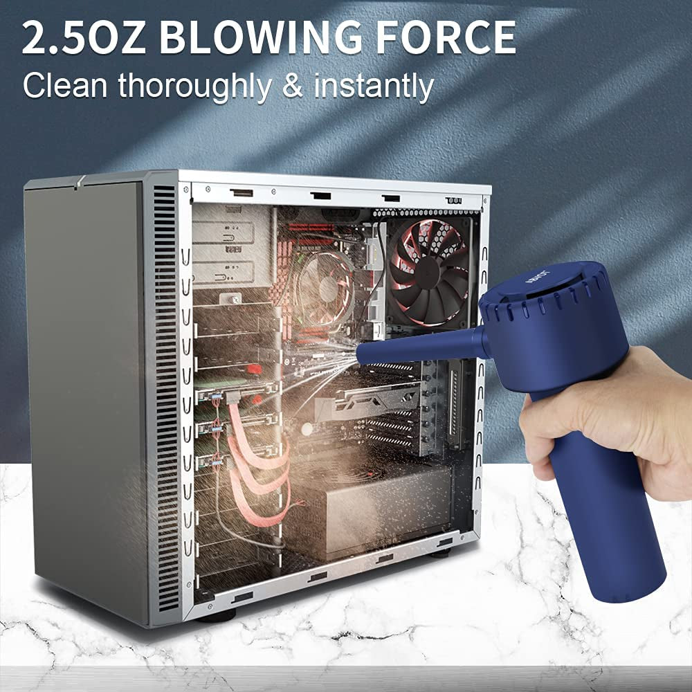 Professional Cordless Compressed Air Duster - 40000 RPM Portable Electric Blower with 6000mAh Rechargeable Battery for Effective Keyboard and Electronics Cleaning